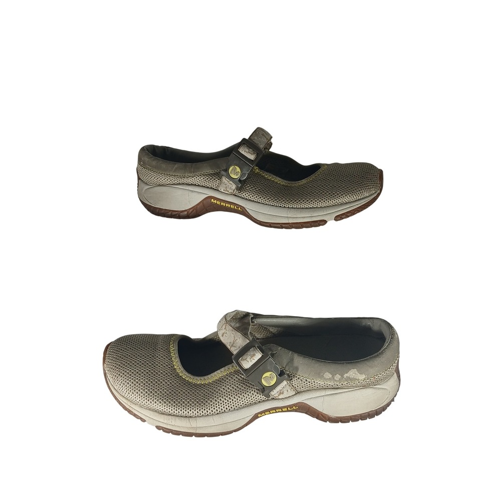 Merrell Encore MJ 6 Beige Mary Jane Mesh Clog Gorpcore Hiking Comfort Shoes